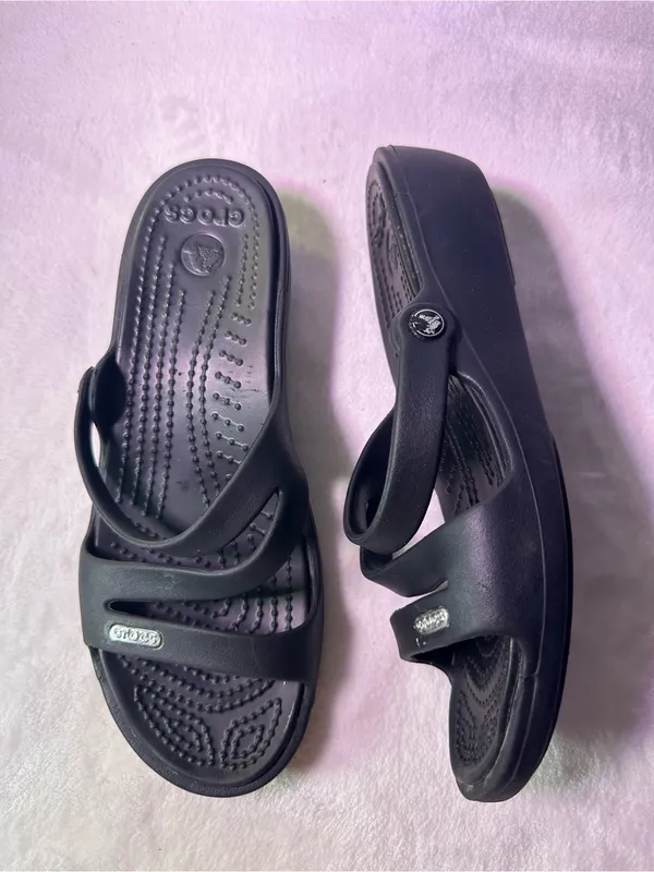 CROCS Black Dual-Strap Slide Sandals - Image 6