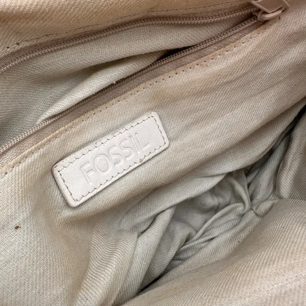 Fossil Monogram Canvas Brown Shoulder Satchel Purse - Image 4