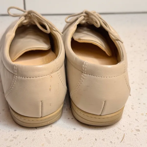 SAS Tripad Comfort Womens‎ 8.5 M Bone Beige Leather Oxford Walking Shoes - Image 7