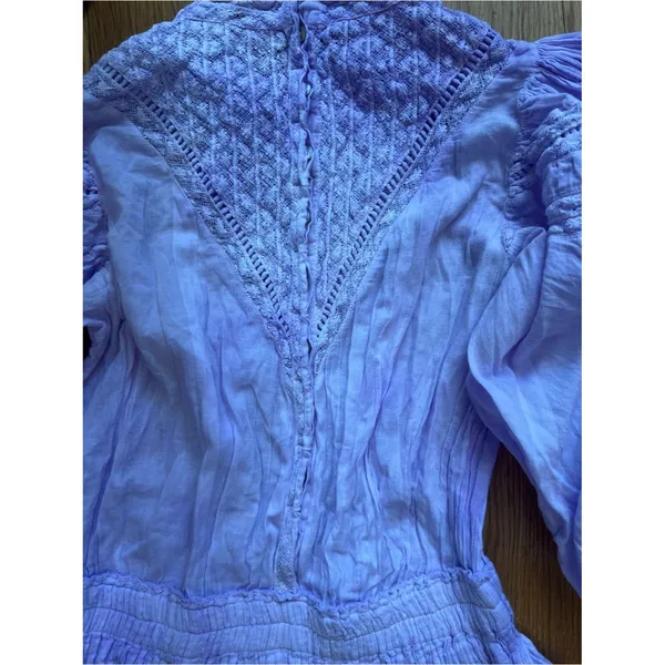 LoveShackFancy Viola Dress In Lavender Lilac Purple Lace Button Back Cotton Sz S - Image 7