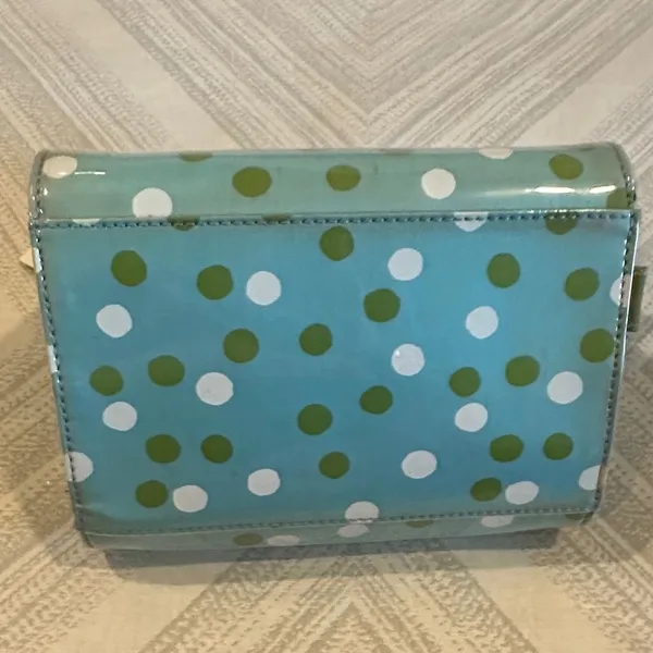 Kate Spade Blue and Green Polka Dot & Brown Striped Cosmetic Bags Set of Two - Image 4