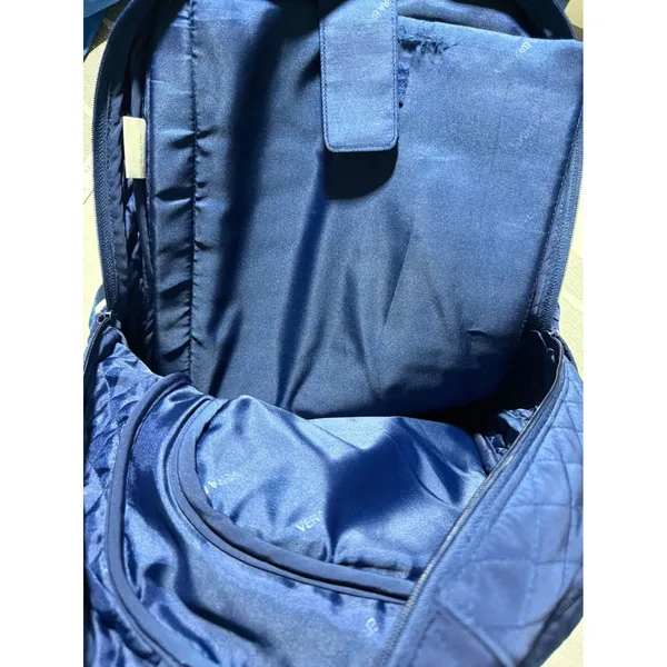 Vera Bradley Quilted Backpack Navy Blue Large‎ School computer bag needs mending - Image 7