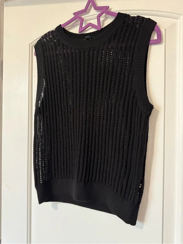 Uniqlo Black Sleeveless Knit Tank Top - Image 4