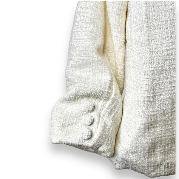 Lulu’s l White Tweed Open-Front Blazer Medium New with Tags - Image 15