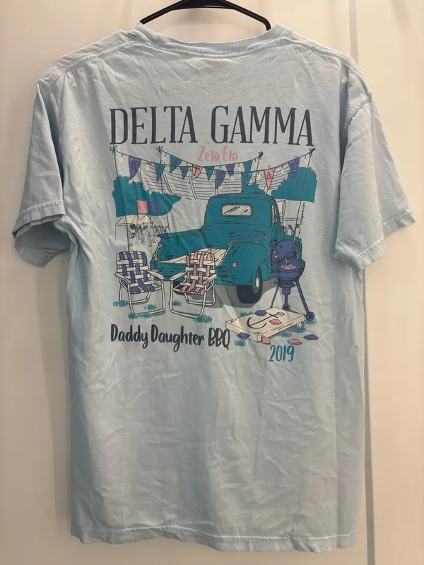 Delta Gamma DG Comfort Colors Baby Blue Dad’s Day T-Shirt - Image 3