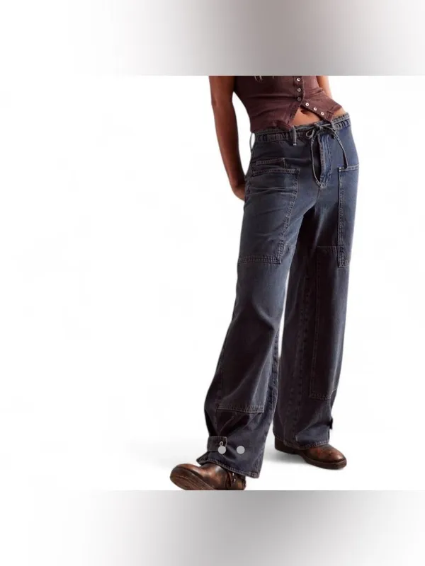 NWOT Free People We The Free CRVY Outlaw Mid-Rise Wide Leg Jeans - Image 2