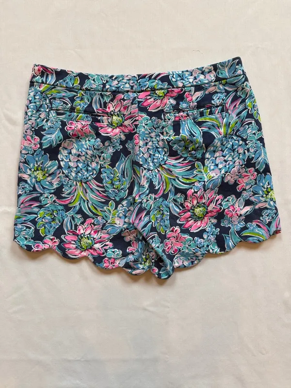 Lilly Pulitzer Buttercup Knit Shorts High Tide Navy Pineapple Paradise Size 12 - Image 6