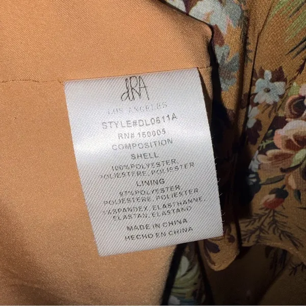 Anthropologie dRA Sheer Blouson Dress S Neutral Floral Chiffon Ruffle Office - Image 7