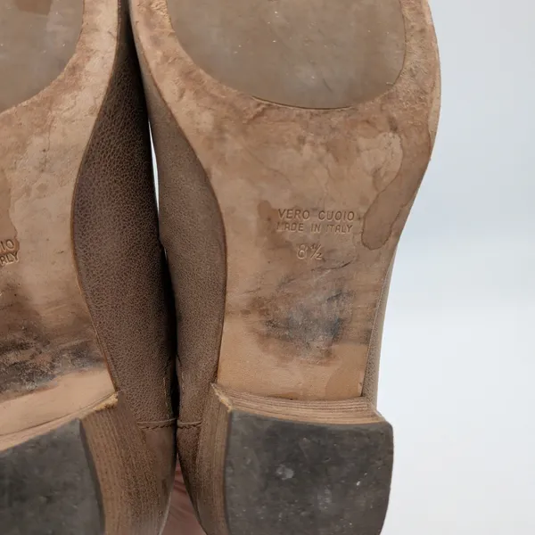 Aquatalia Freida Boots $395 Womens Taupe‎ Leather Cut Out Ankle Booties Size 8.5 - Image 9