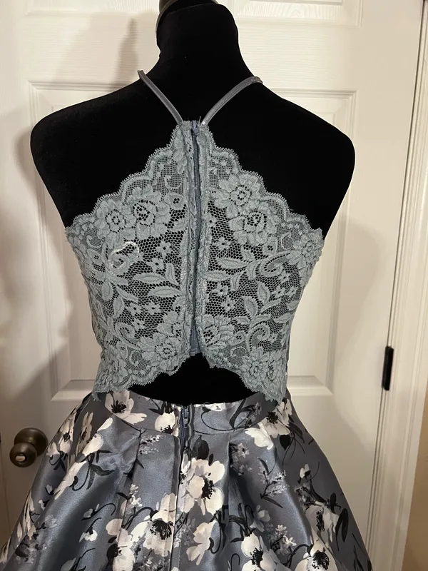 B Darlin Y2K gray floral mini wedding guest dress - Image 4