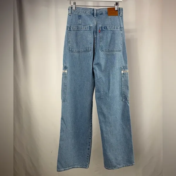 Levi's Utility High Loose Cargo Jeans in‎ Blue Size 27 - Image 6
