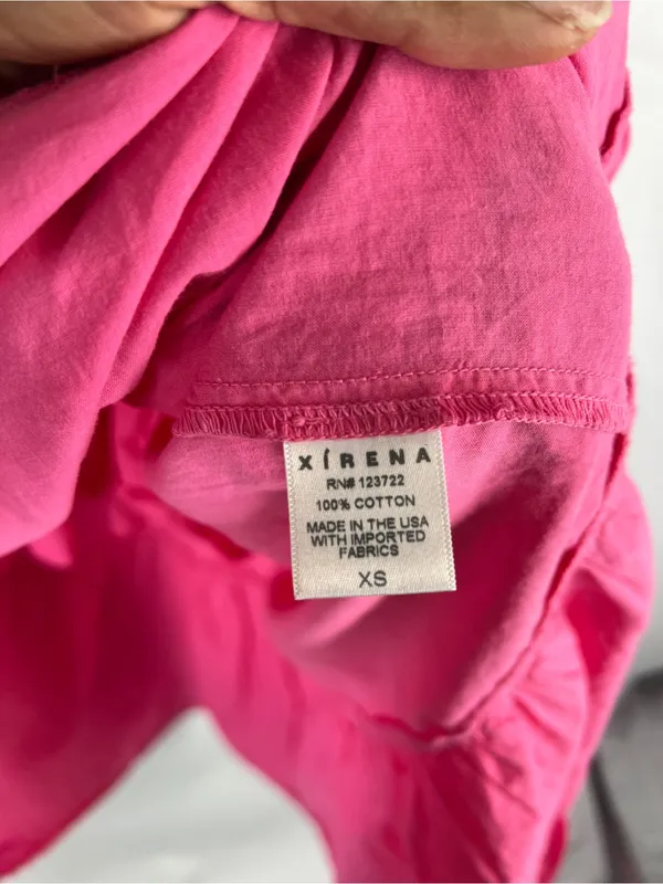 XiRENA Lorraine Pink Smocked Tie Strap Cotton Maxi Dress XS - Image 8
