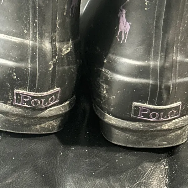 Polo by Ralph Lauren Black Boots with Purple Accents - Image 7
