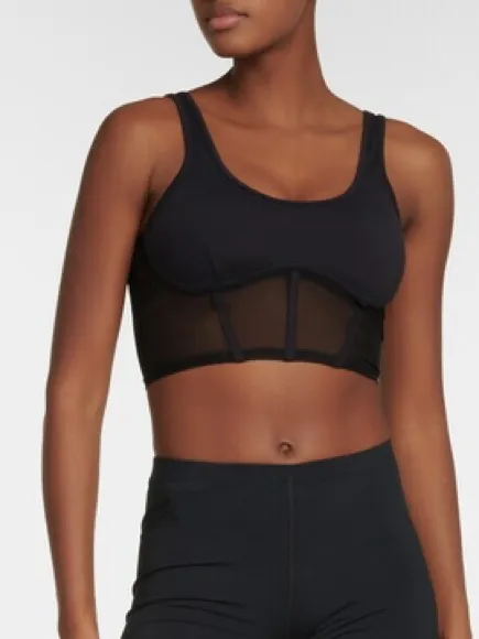 ALO YOGA Airbrush Mesh Corset Tank Top Black - Image 2