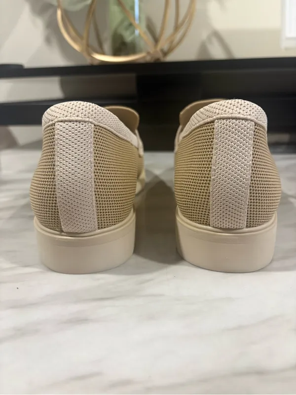 Women's Liana Casual Slip-On Loafers in Beige with Ivory Strap - Image 5
