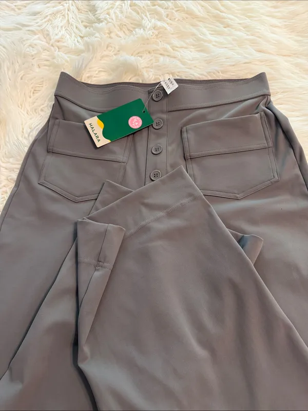 HALARA High-Waist Wide Leg Pants in Gray size M inseam 30” brand new - Image 8