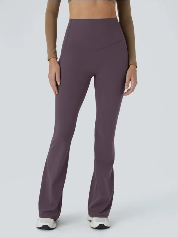 Halara UltraSculpt High Waisted Tummy Control Flare Leggings Nights Purple Small - Image 5