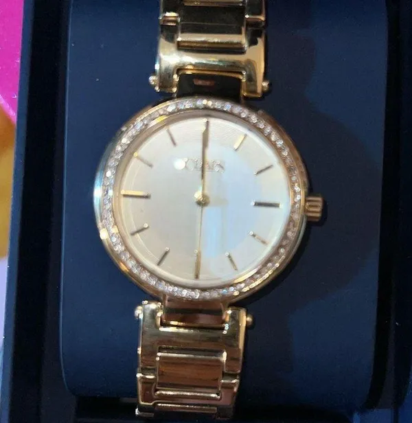 Gold Tone w Crystals Watch - Image 11
