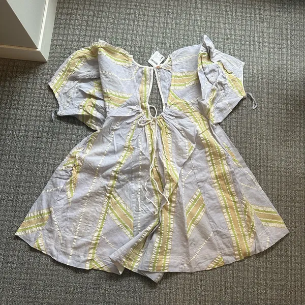 Free People Bop Around Romper Lavender Combo Seaside XS NWT - Image 3