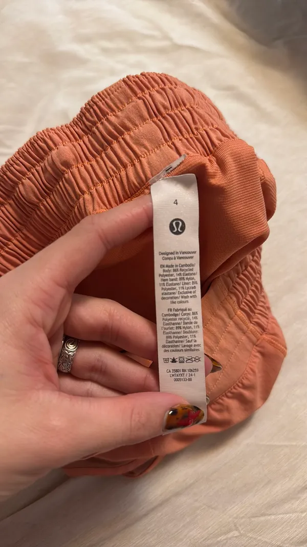 Orange Lululemon Shorts 4" - Image 4