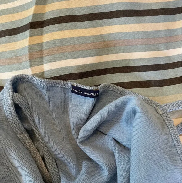 Brandy Melville blue lace tank top - Image 3