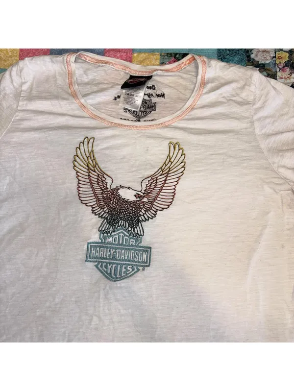 Harley-Davidson MotorcyclesnWomans XXL Hays Kansas Summer Eagle T-Shirt Wings - Image 2
