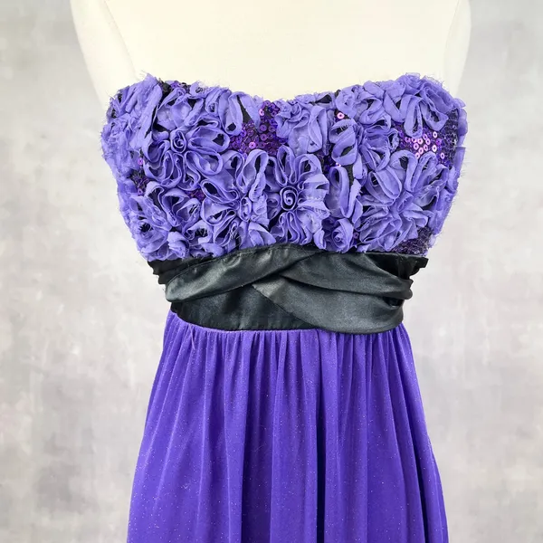 Ruby Rox Women Formal Dress Size M Empire Waist Y2K Prom Glam HoCo Glitter Party - Image 2