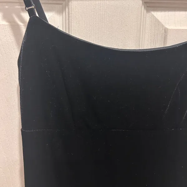 VTG City Triangles Black Velvet Maxi Empire Dress‎ Whimsigoth Grunge Small - Image 3