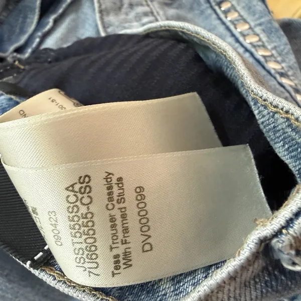 7 For All Mankind‎ Tess Studded Wide Leg Jeans Size 30 - Image 9
