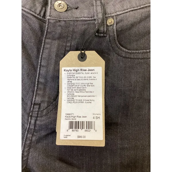 Prana Kayla High Rise Jeans Womens 4 Short Charcoal Grey Organic Denim 1968371. - Image 3