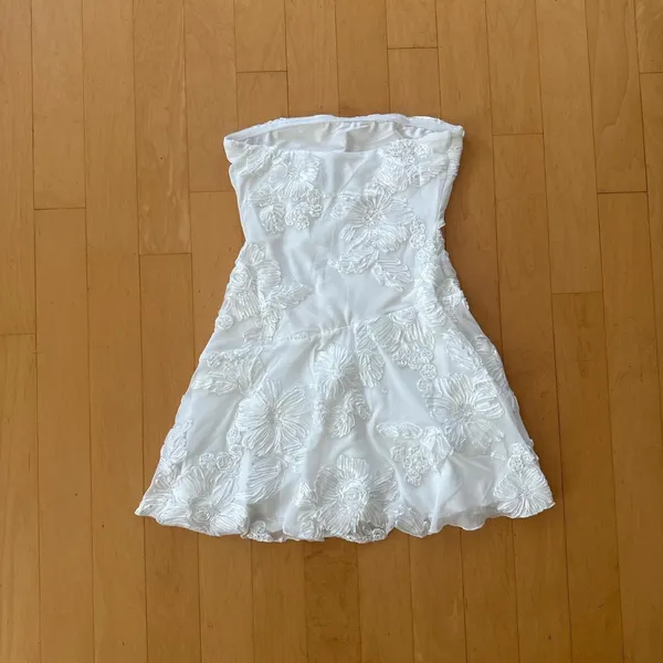 Princess Polly Meadows of Dreams strapless shimmery floral mini dress - Image 3