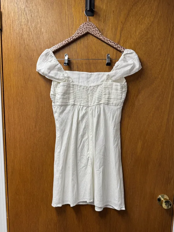 Abercrombie & Fitch A&F Emerson Cap Sleeve Mini Dress Linen White Medium NEW - Image 15