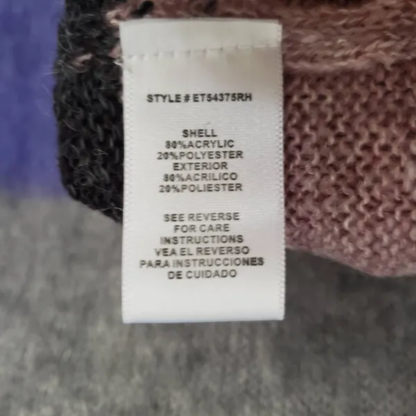 En Creme Under the Stars Womens Sweater Sz M Fuzzy Colorblock Indie Y2K Cozy - Image 9