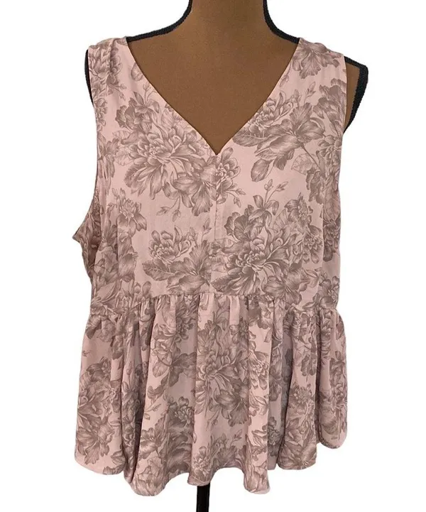 Torrid floral print peplum Georgette midi tank size 1X - Image 2
