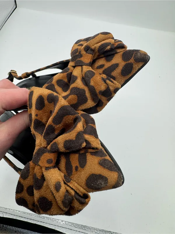 Marc Fisher Arzia2 Leopard Print Slingback Kitten Heels Dark Brown Size 5 office - Image 2