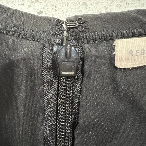 Rebecca Taylor Size 4 Sheath Dress Black Boucle Silk Lined Back Slit‎ Cap Sleeve - Image 7