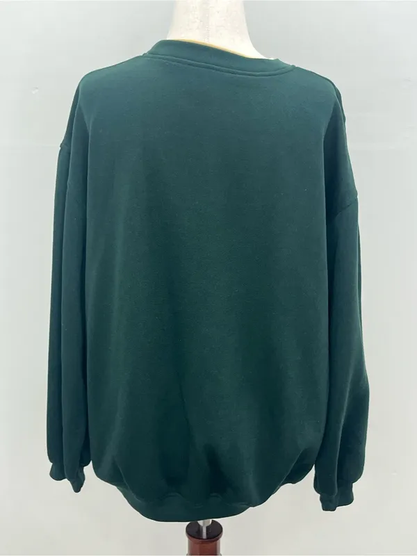 Vintage 90s Basic Editions Teddy Bear Graphic Green Womens Sweatshirt Large - Image 4