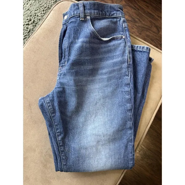 Madewell The Longline Straight Jeans Womens 32 Blue High Rise Stretch Denim - Image 12