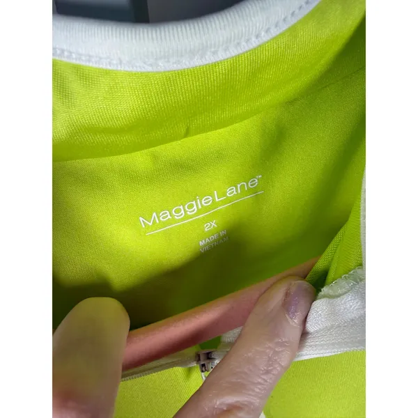 Maggie Lane 2X Lime Quarter Zip Golf Tennis Pickleball Active Performance‎ Top - Image 5
