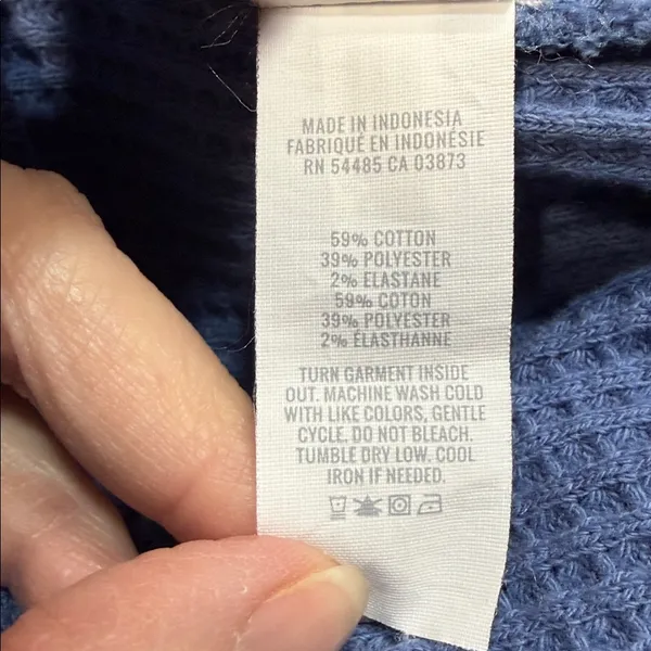 Aerie Blue High Waisted Cozy Waffle Knit Pull On High Waist Flare Pants Medium - Image 6