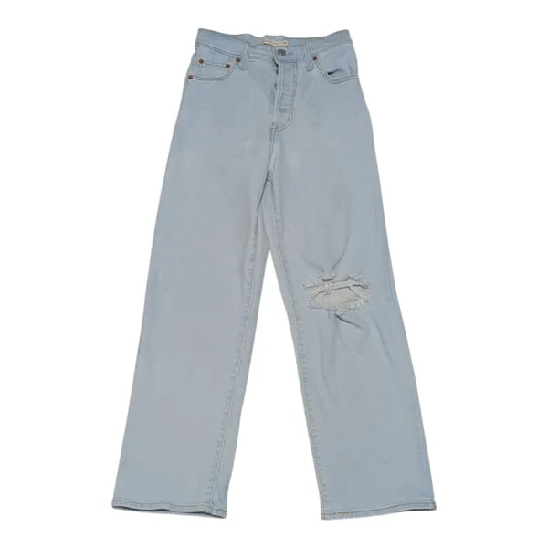 Levis Ribcage Straight Ankle Jeans Summer Space Ripple Medium Wash Blue Women - Image 2