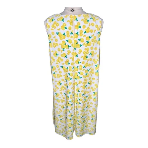 Pappagallo Shift Dress Womens XL Yellow‎ Lemon Print Sleeveless Summer Mini - Image 14