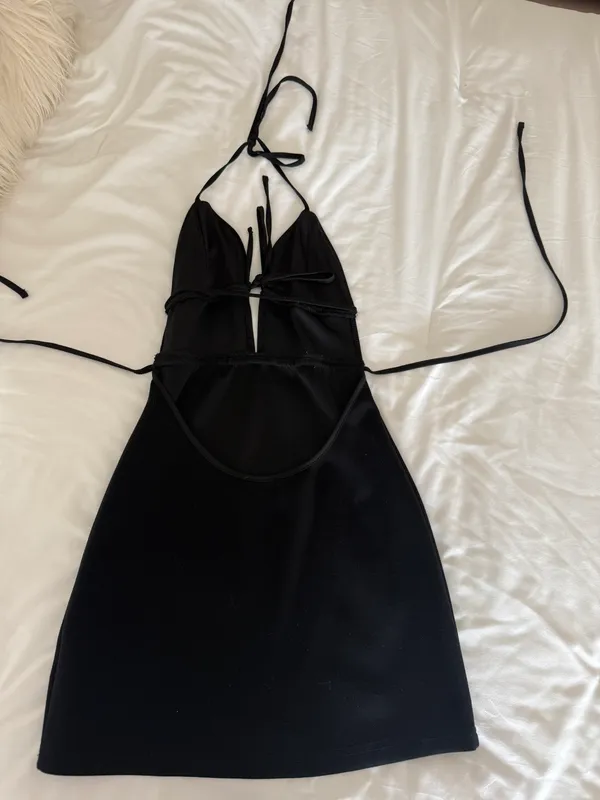 Edikted Black Mini Dress - Image 3