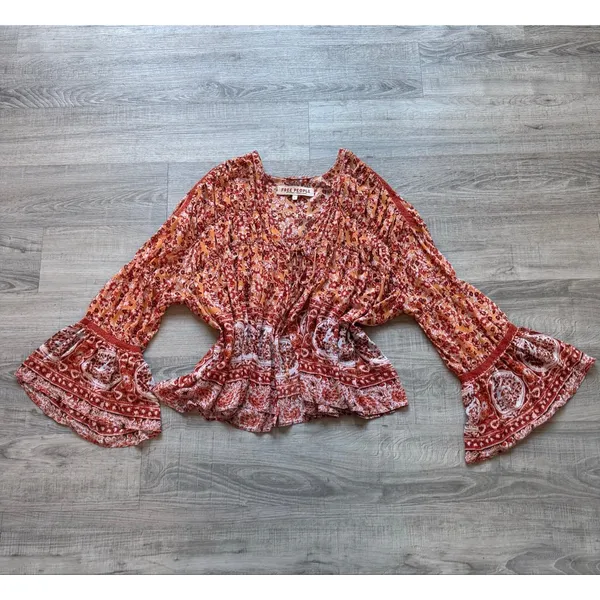 Free People Lorriane Tiered Kimono with Bonus Tank Small Boho Hippie Flowy NWOT - Image 5