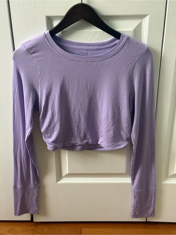 Aerie Weekend Away Ribbed Long Sleeve in Purple - Image 2