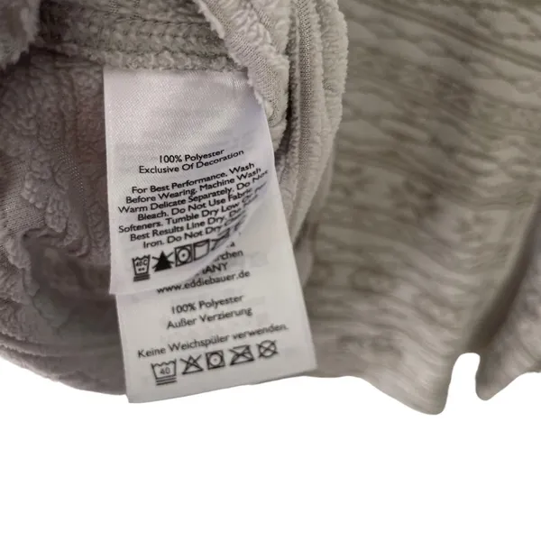 Eddie Bauer Size Large Fair Isle Fleece Grey Half Zip Pull‎ Over Sweater - Image 7