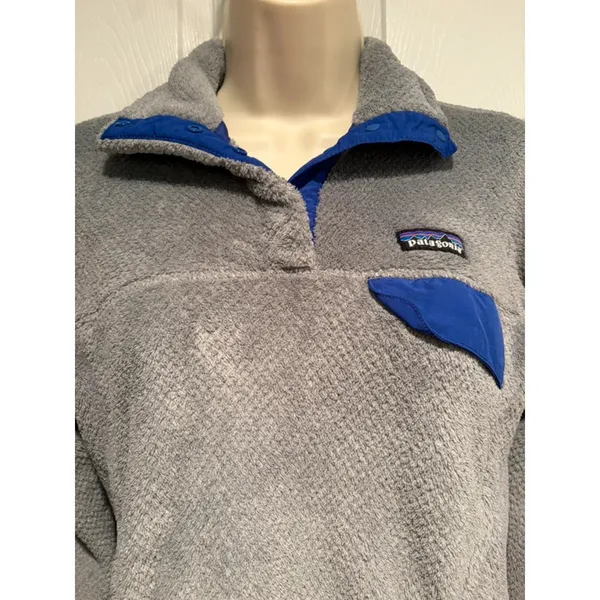 Patagonia Synchilla Snap T Fleece Womens S Gray Blue Polartec Pullover - Image 2