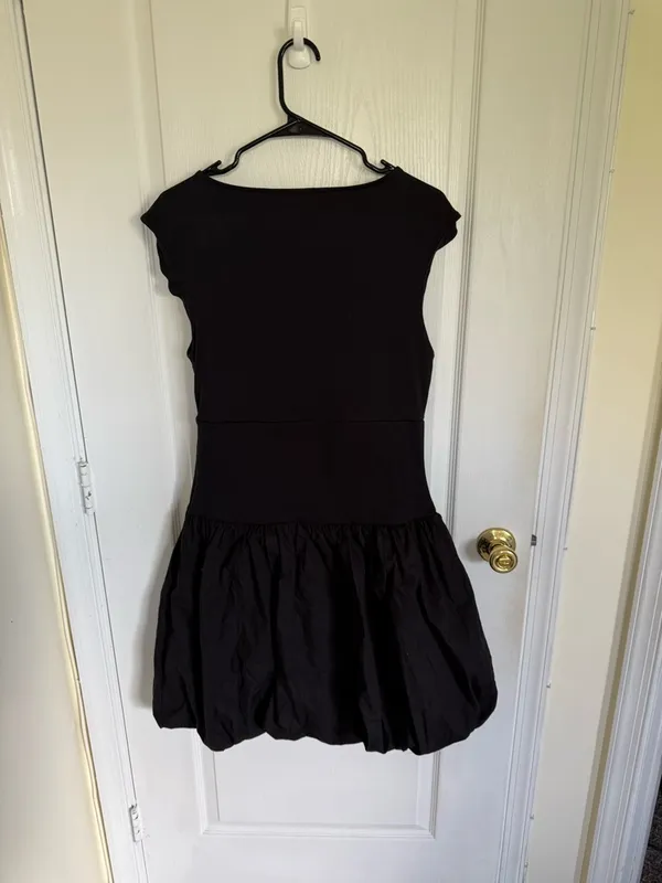 J. Crew Black Sleeveless Bubble-Hem Mini Dress - Image 6