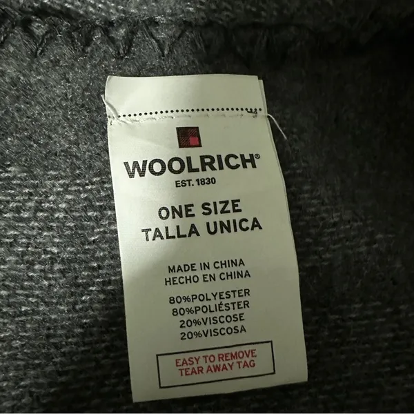 Woolrich Gray Blanket Shawl Poncho Wrap One‎ Size Warm Comfy Soft Cozy - Image 3
