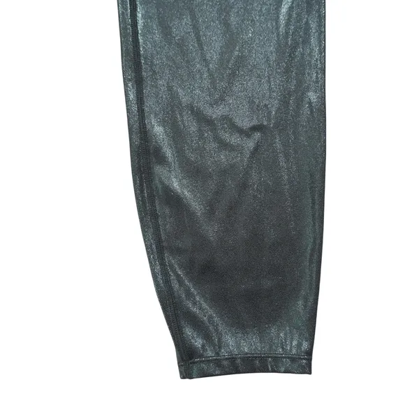 Halara Size Large Metallic Black High Waisted 7/8 Leggings Liquid Look Pants‎ - Image 3
